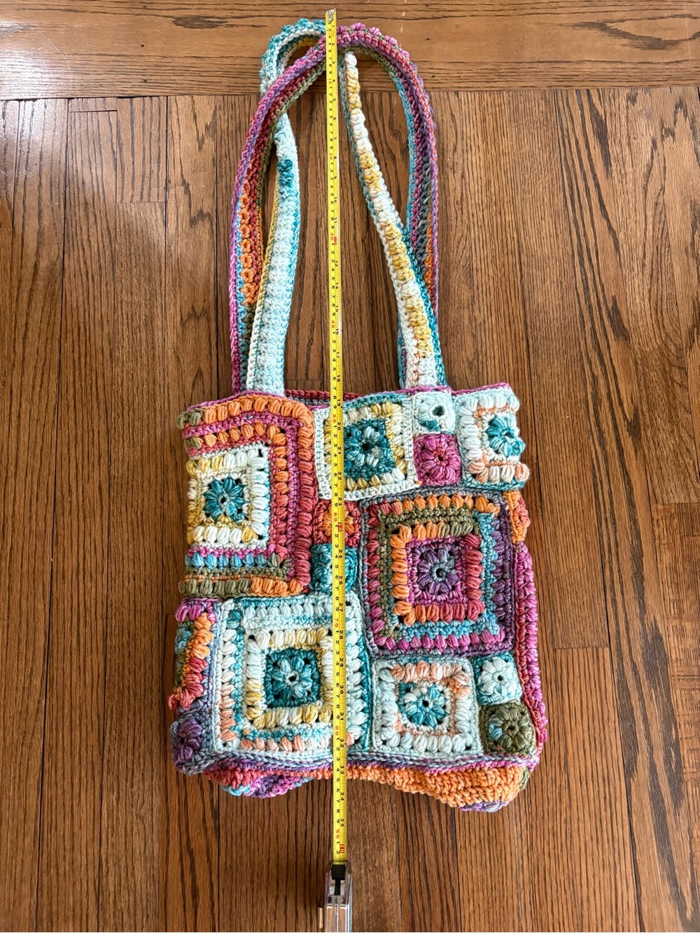 HANDMADE - Multicolor Crochet Square Patchwork Bag - Picture 5 of 8